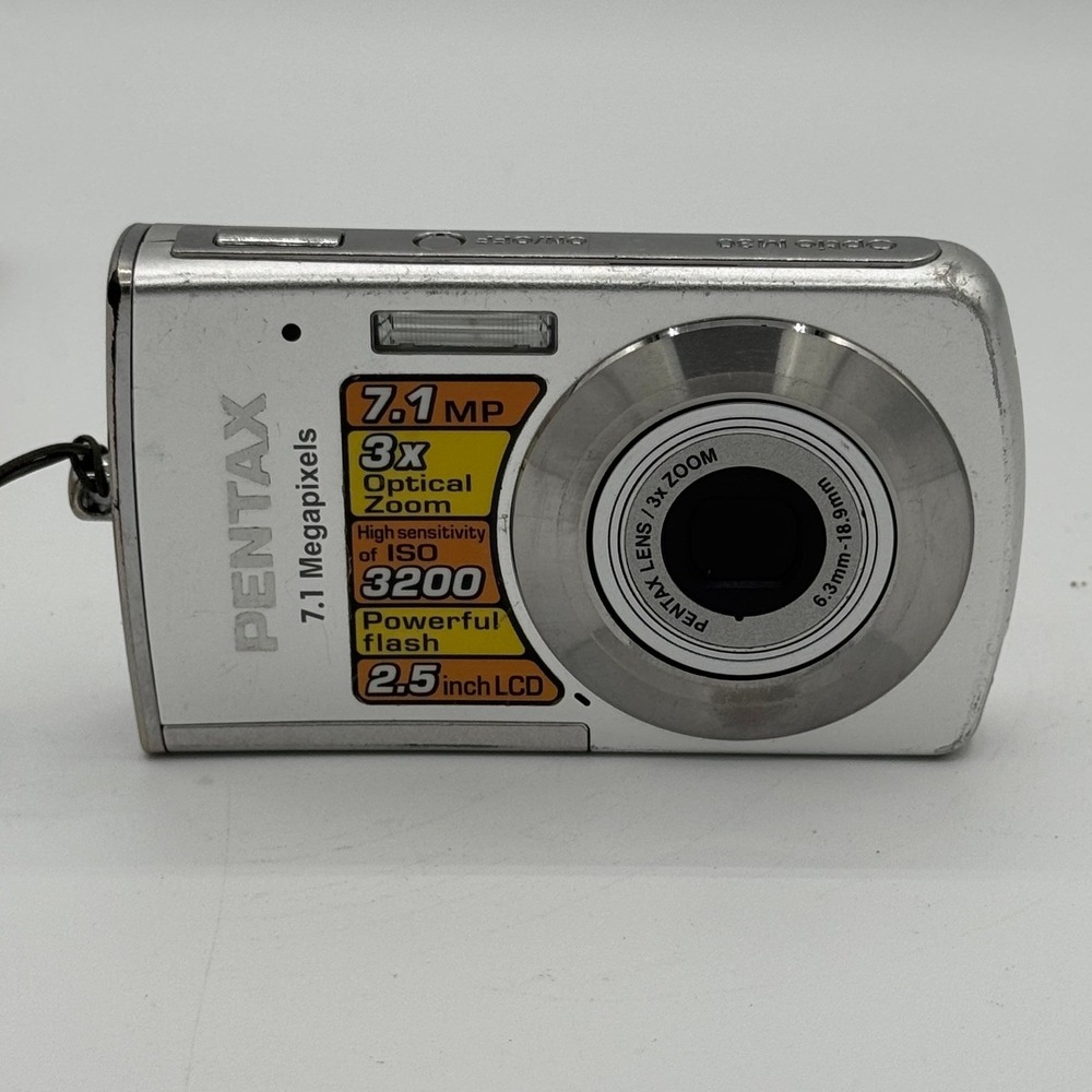 Pentax Optio M30 Digital Camera Silver 7.1MP 3x Optical Zoom Y2K Retro Pocket